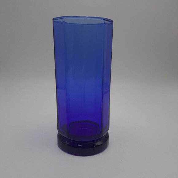 Anchor Hocking Essex Cobalt Blue Iced Tea Glass Vintage Tumbler - Picture 1 of 13